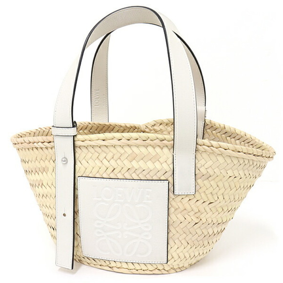 Loewe Handbags - LOEWE Basket Bag Small Raffia Palm Leaf Leather Tote Shoulder A223S93X0 Natural